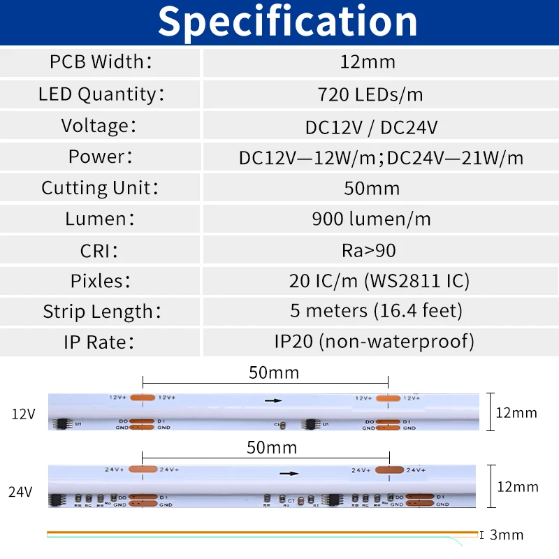 coxo addressable dreamcolor chasing running tuya 5m smart digital ws2811 rgbic pixel cob led flexible strips lights dc12v 24v