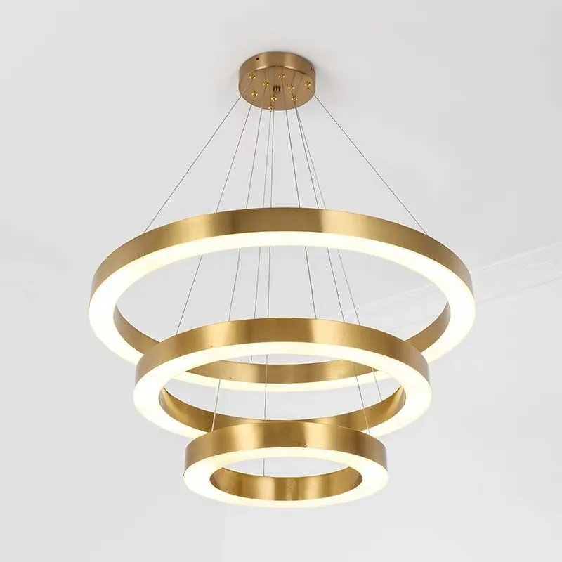 Modern Nordic Ring Design Light Led Ceiling Chandelier Home Decor Ceiling Pendant Lights For Dining Coffee Table Decorative Lamp