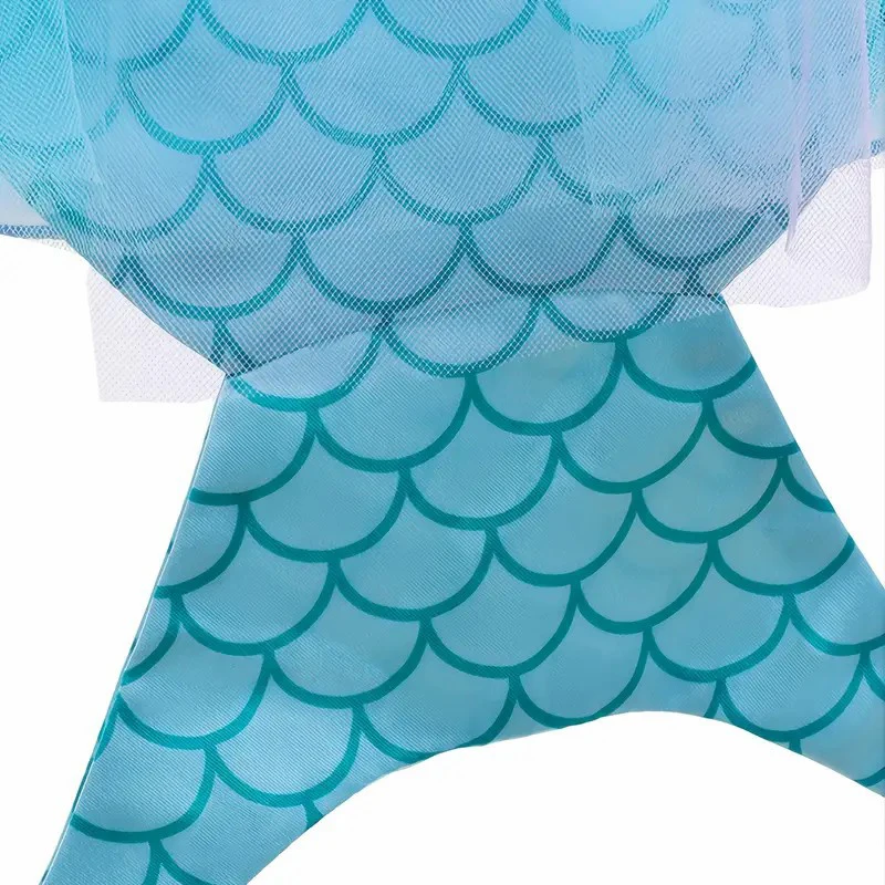 Halloween Birthday Cosplay with Accessories Princess Mermaid Costume Party Dress for Girls Kids Mermaid Princess Tutu Dress