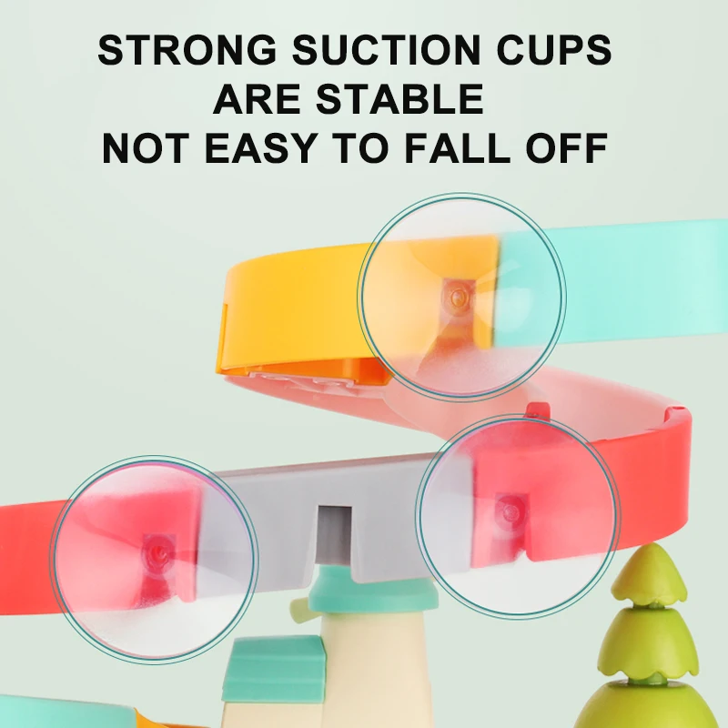 Zhorya bathtub interactive bath toys water balls duck slide tracks wall slide diy water track toy