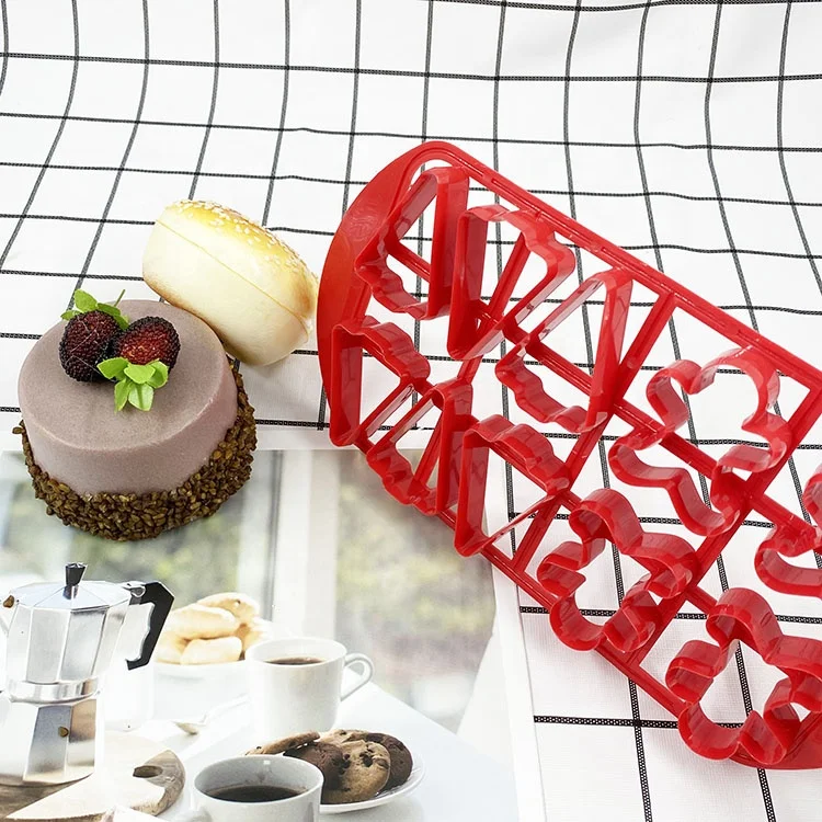 Christmas Cookie Tools Different Shape Embossing Cake Cutter Mold Plastic Cookie Cutter