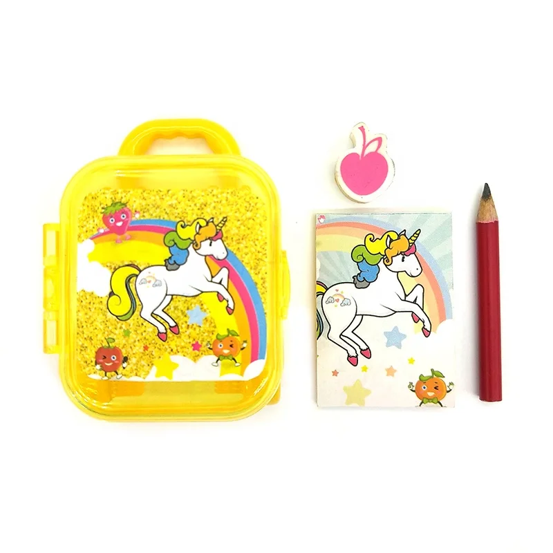 
trolley case with mini notepad pencil eraser set for food promotional gifts toys 