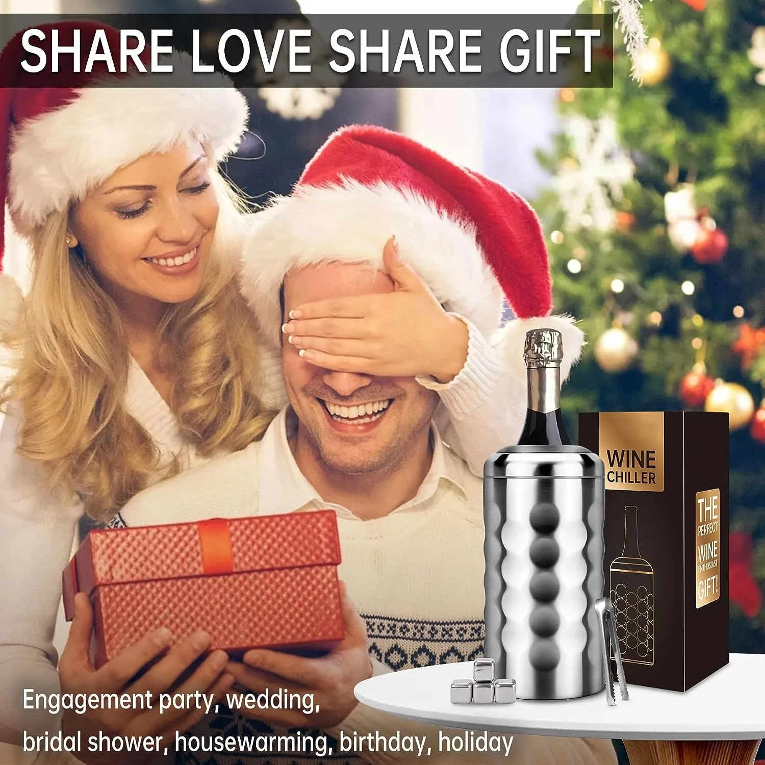 Luxury Portable Full Size One Wine Bottle Chiller Insulated Wine Ice Cooler Black And Gold Stainless Steel Wine Chiller Bottle