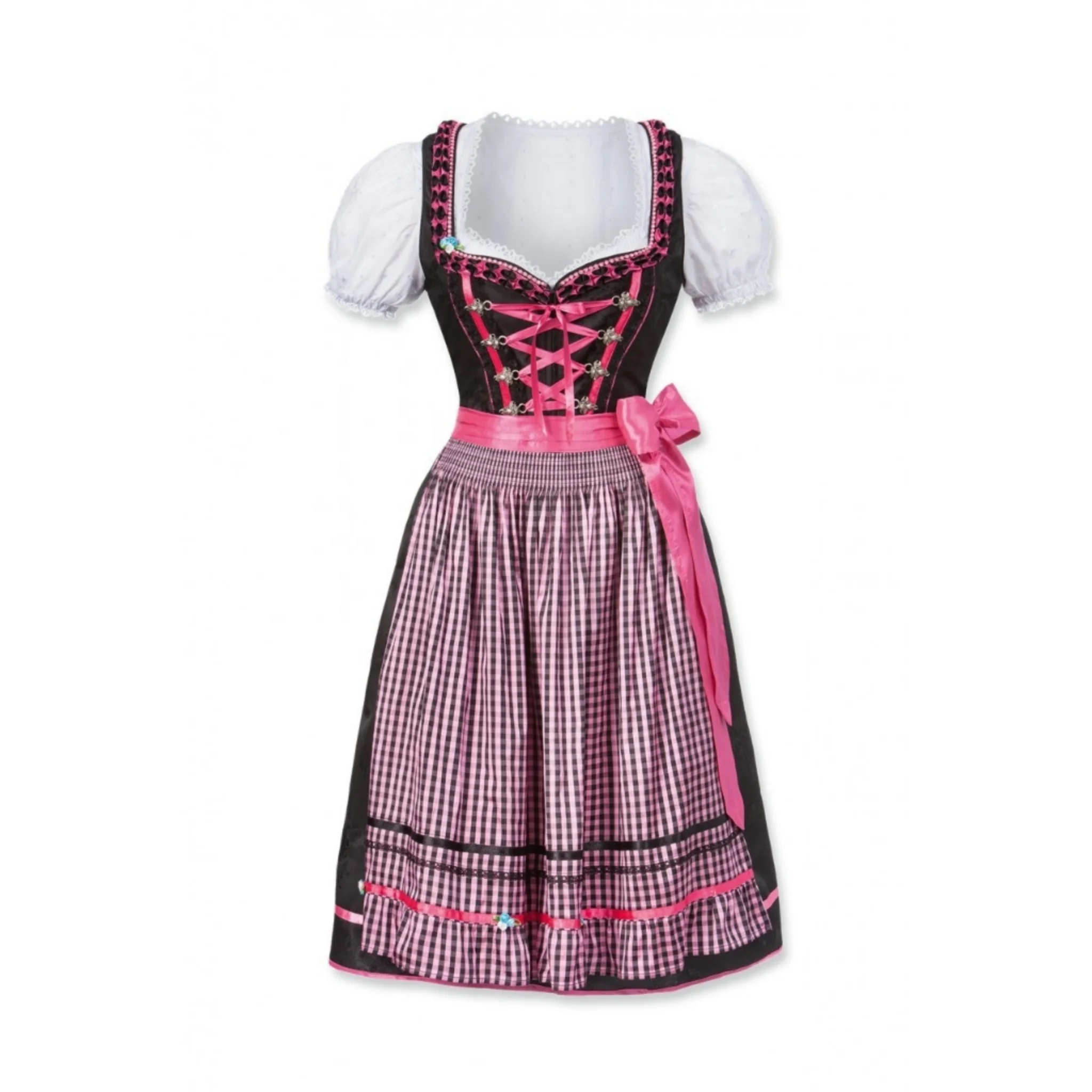 Традиционное платье для Октоберфеста, новинка, красивое платье для женщин, немецкое платье в стиле Баварии, мини-платье в клетку с вышивкой