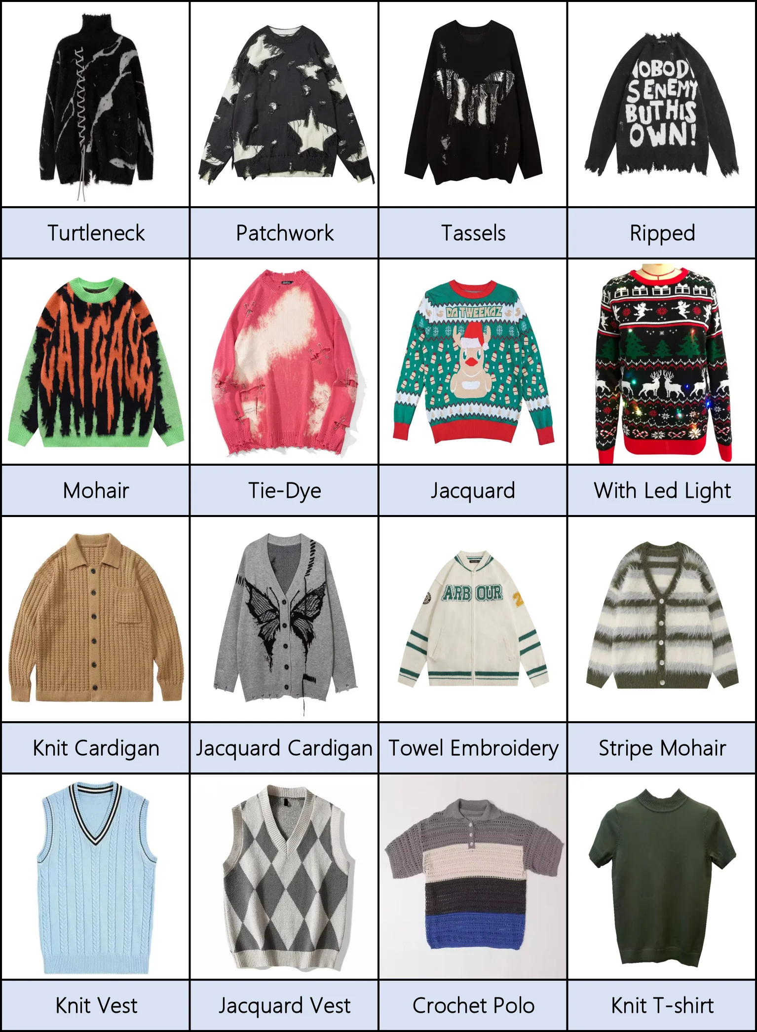 Custom Logo Stylish Mens Loose Fit Knitted Sweater Fuzzy Mohair Sweater Pullover Jumper With Pockets