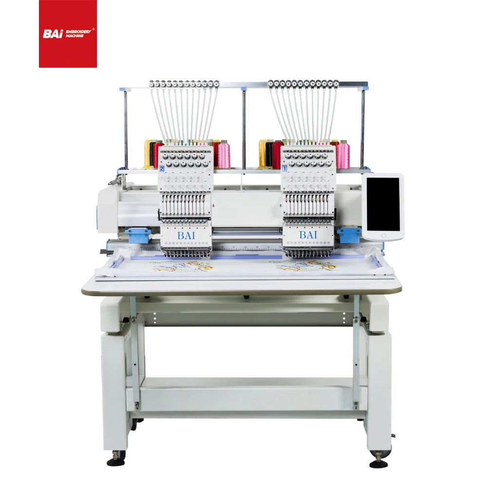 
The most popular well-known high-speed 2 head 12-needle multifunctional computerized embroidery machine 