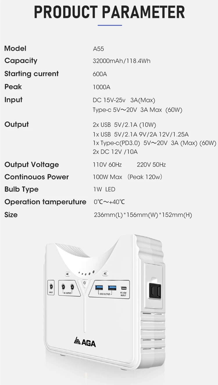 2021 Multi-function 5000mah 100w 110v Solar Power Banks Outdoor Generator Portable Power Station