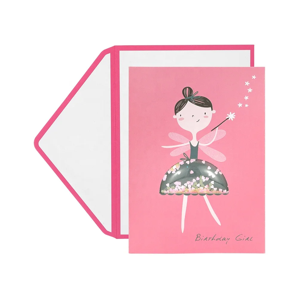 Personalized Funny Custom Printing Handmade 3D Greeting Cards, Shake Girls Kids Happy Birthday Cards