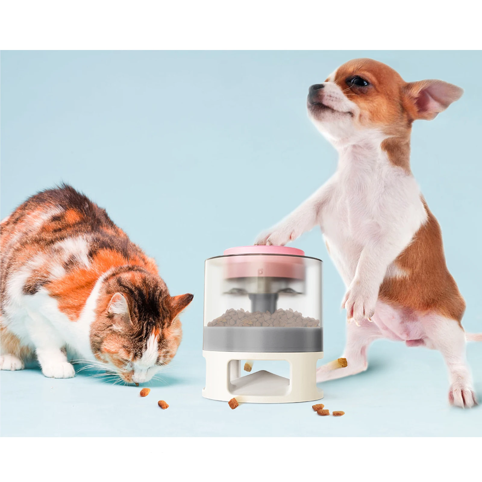 High quality feeding cats and dogs toys automatic food spiller pet feeder