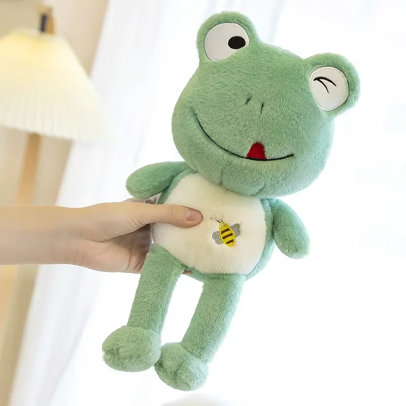 Lovely Promotion Gift Unisex Soft Toys Stuffed Animal Plush Frog Doll with Big Eyes and Long Legs Filled with PP Cotton
