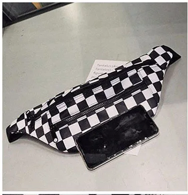 Fashion Checkered Belt Bag  Leisure Crossbody Fanny Pack Women Waist Bum Bags