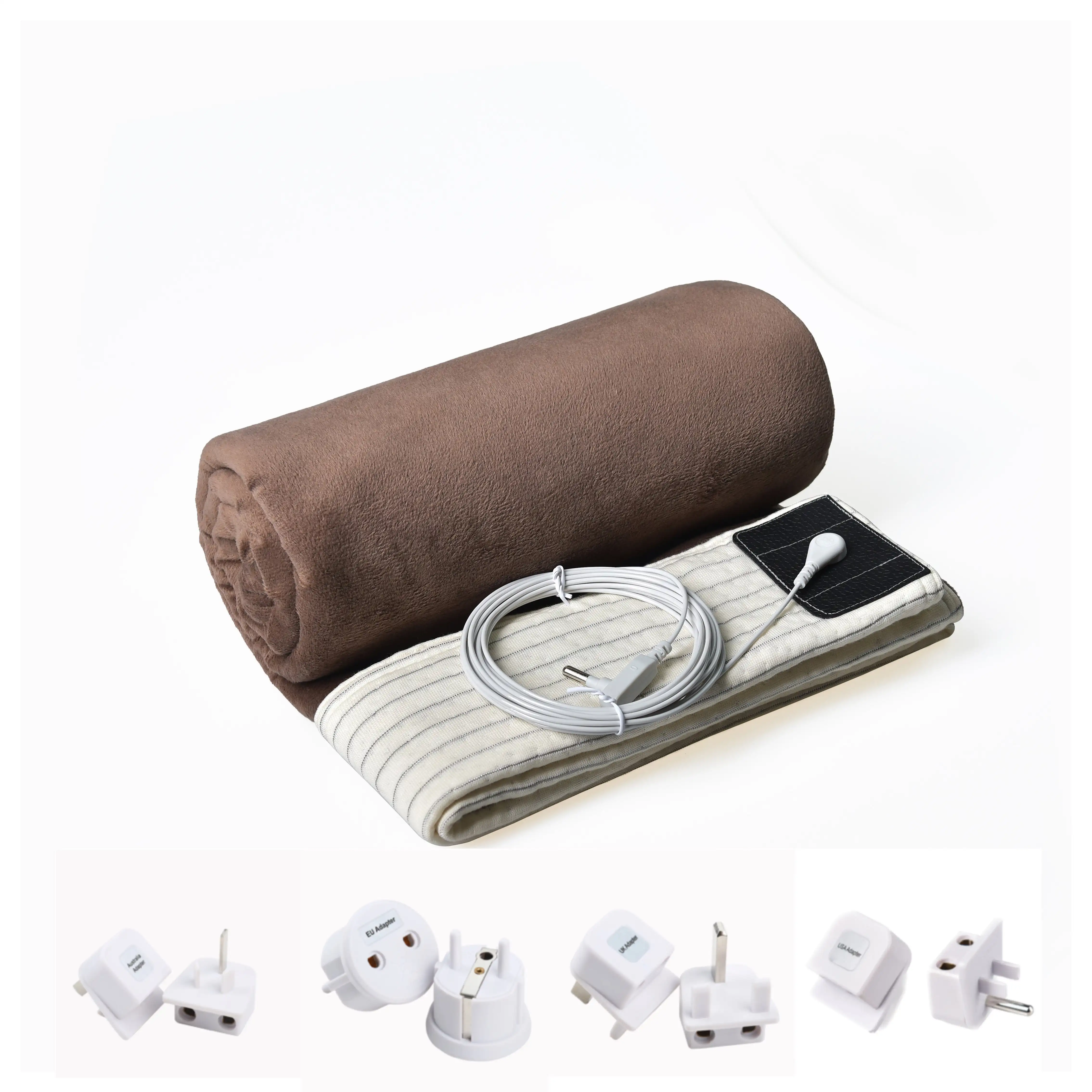 Factory direct sale earthing blanket with cord adapter khaki colored silver fiber ESD grounding blanket