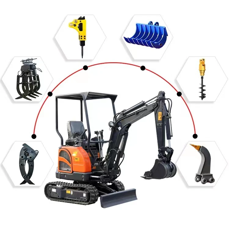 New Excavator Price 0.8 ton 1 ton 2 ton 3 Ton mini Excavator Digging Hydraulic Small Micro Digger Machine Prices for Sale