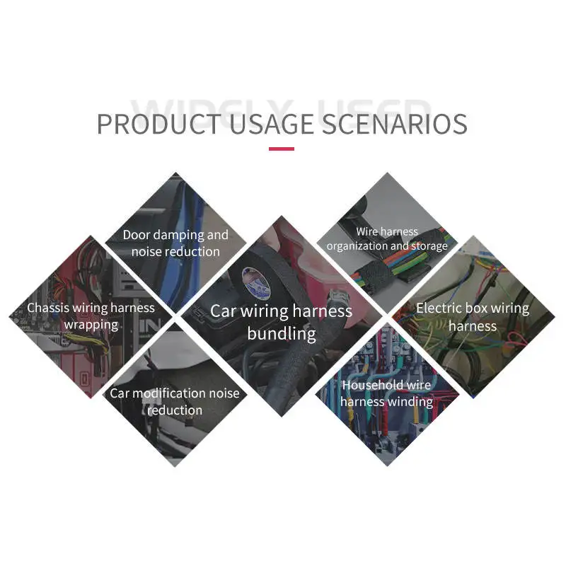 Automotive industry pet cloth wiring harness tape black wire cloth harness tape fire retardant polyester tape