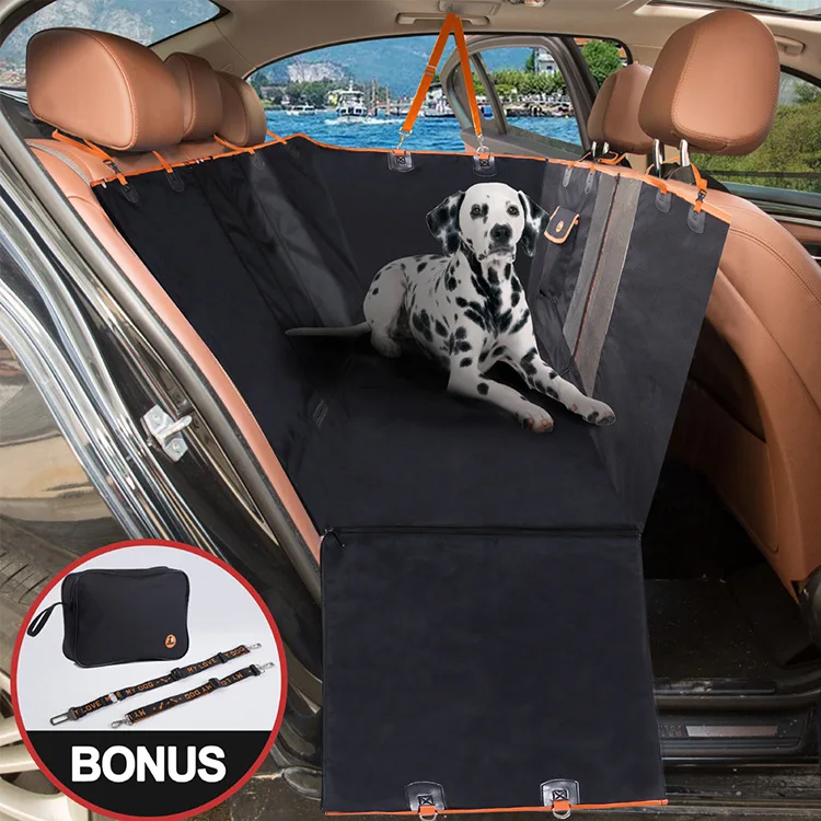 HANDOU Pet Waterproof Water Resistant Extra durable YKK zipper Hammock Dog Car Seat Cover for Back Seat with Window