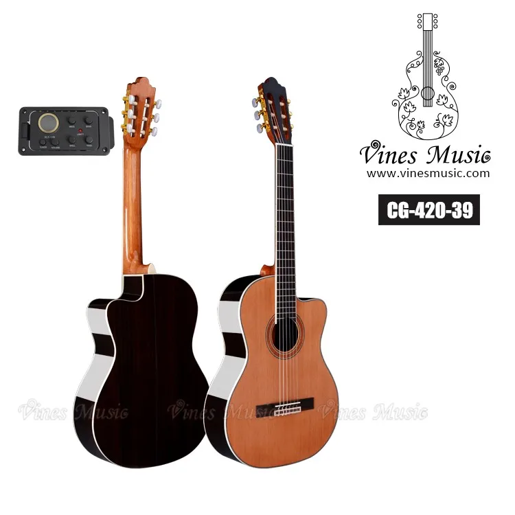 VInesMusic Smiger CG-420 wholesale global musical instruments cutaway rosewood classical guitar
