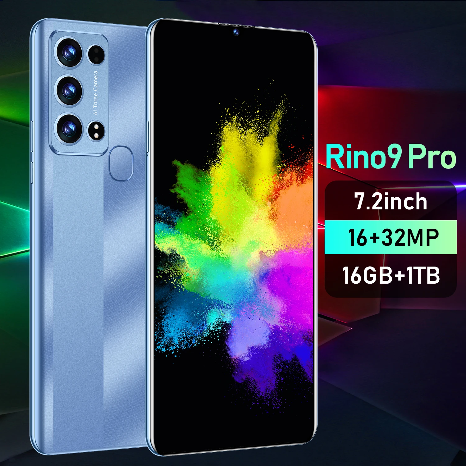 Популярный смартфон Rino9 Pro полный 7 2 экран 5 г двойная карта распознавание лица