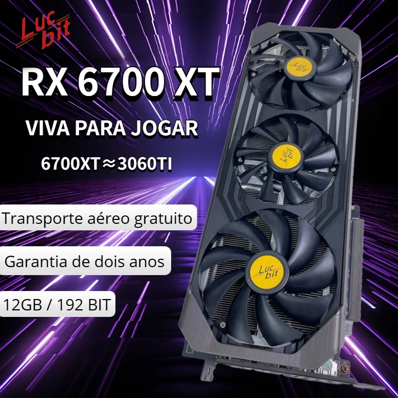 RX 6700XT 12GB New Original Graphics Card Rx 6700 Xt Desktop PC Computer 192bit 8+8Pin Gaming GPU