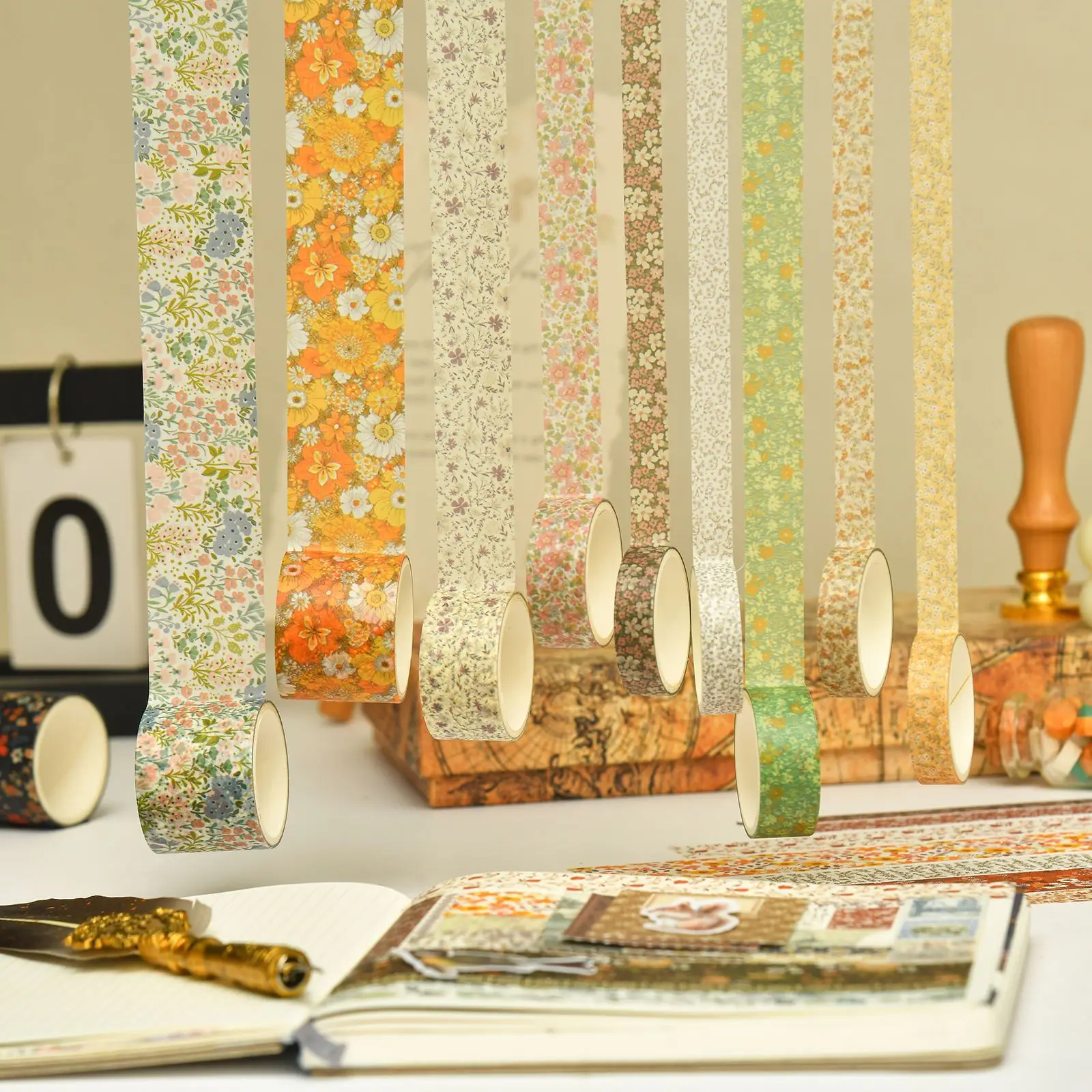 Moshang Huakai Series Notebook DIY Chinese Ancient Style Student Plant Decorative Tape Stationery Set with Gift Box Suit