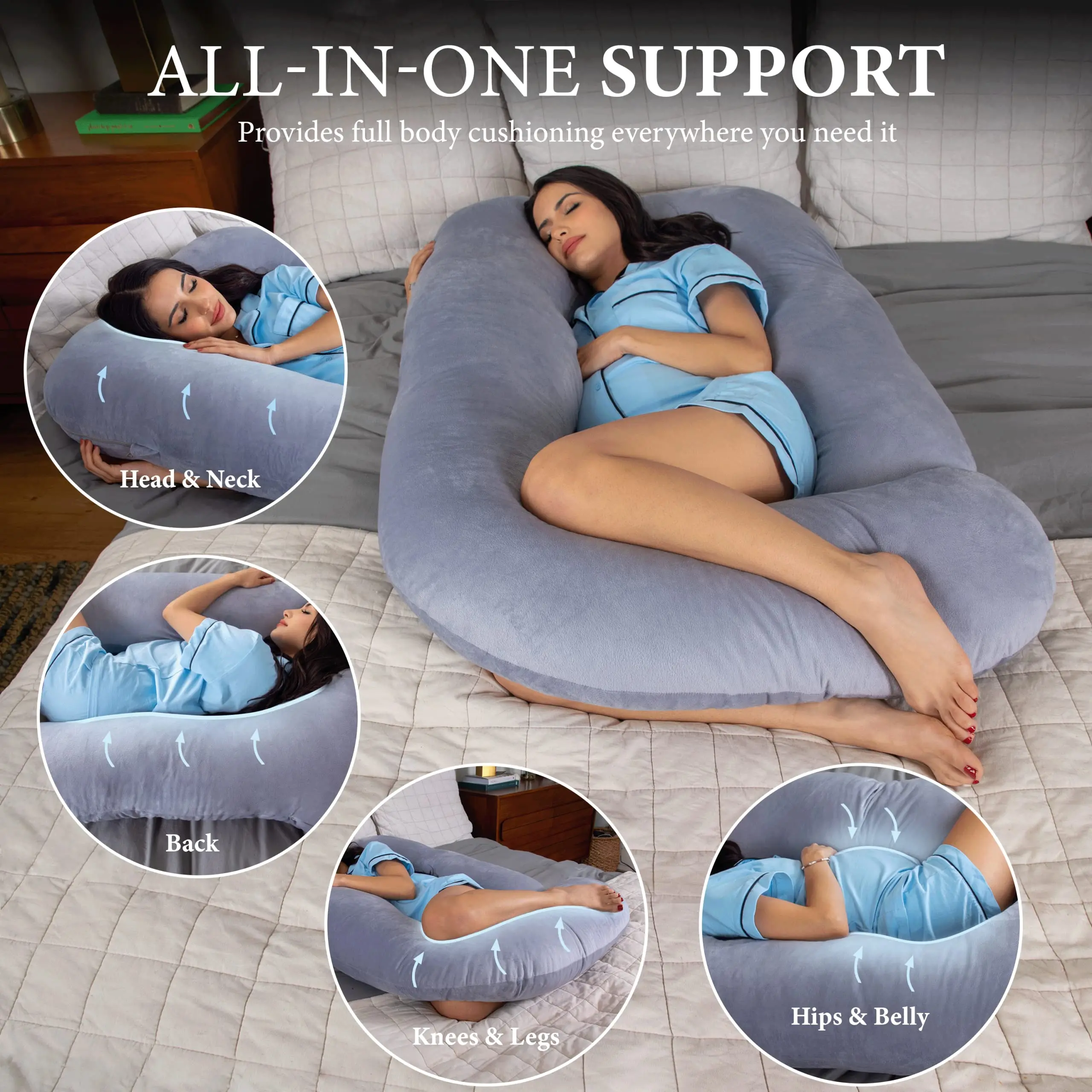 Irregular Shaped Pregnancy Oversized Full Body Maternity Pillow Custom Long Body U Shaped C Shape Memory Foam Pregnancy Pillow