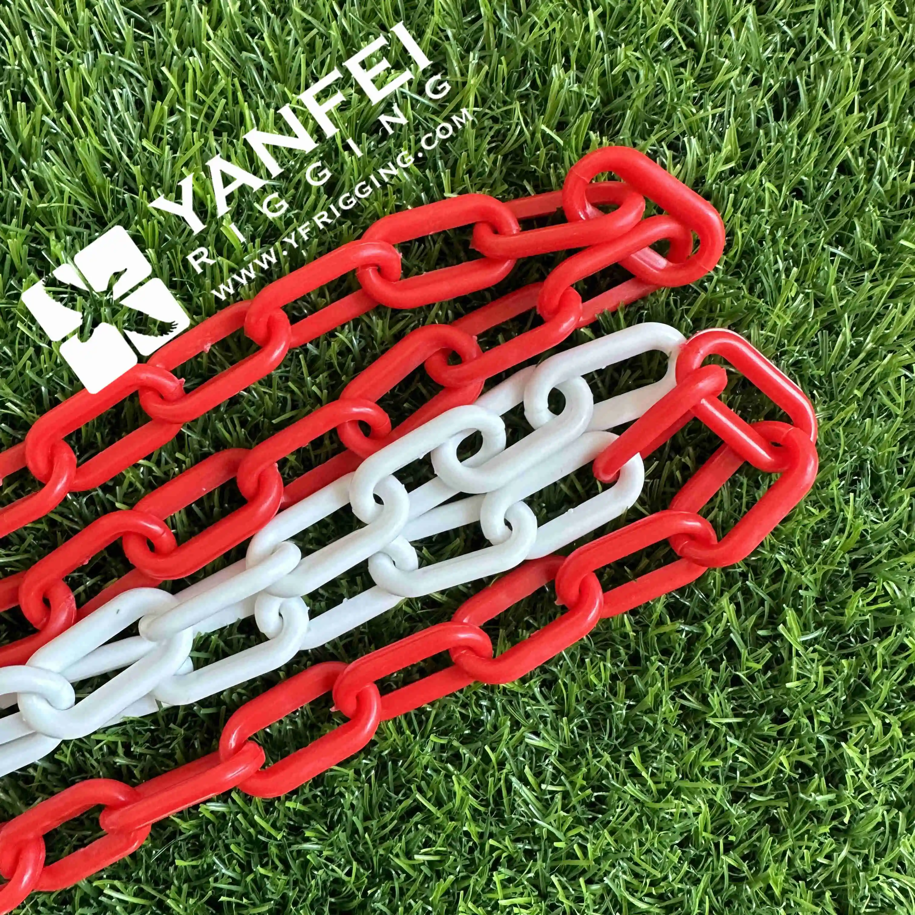 Dependable 6/8/10mm Red White Traffic Warning Safety Plastic Barrier Chain For Traffic Cones