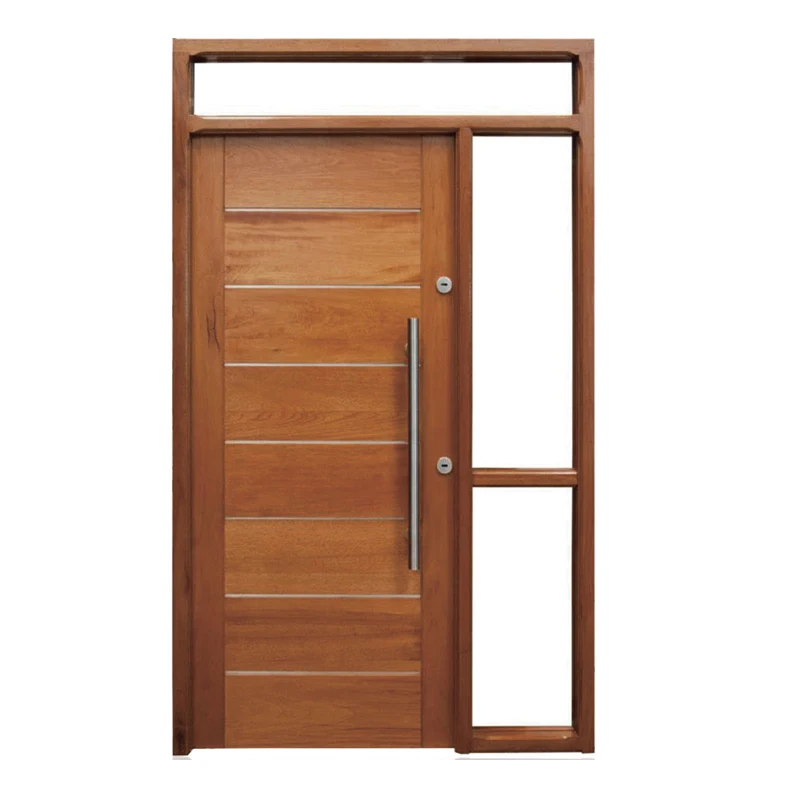 Superhouse High Quality Original Factory Front Door With Sidelites Exterior Doors External Wooden Modern Glass Entry Wood Doors