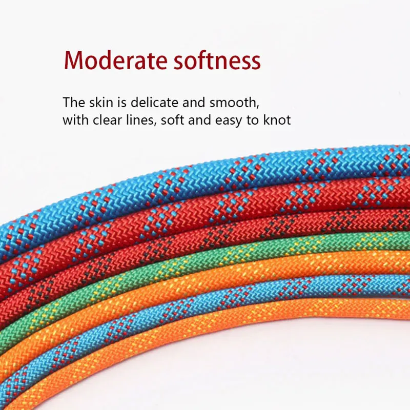 Outdoor Climbing Rope Rock Climbing Polyester wear-resisting Safety Rope Life-saving Downhill Static Rope