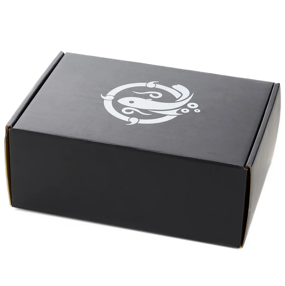Double-sided outer black inner gold aircraft box customized to-go box surface film customized color paper box