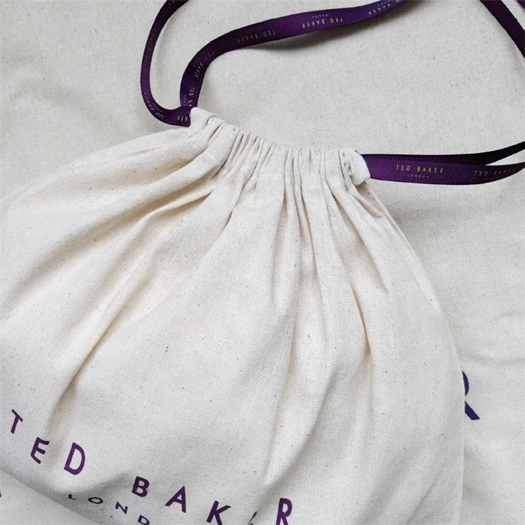 Chuanghua Custom Logo Printed Envelope Muslin Calico Pillow Wallet Pouch Bag Natural Ribbon Canvas Envelope Dust Bag