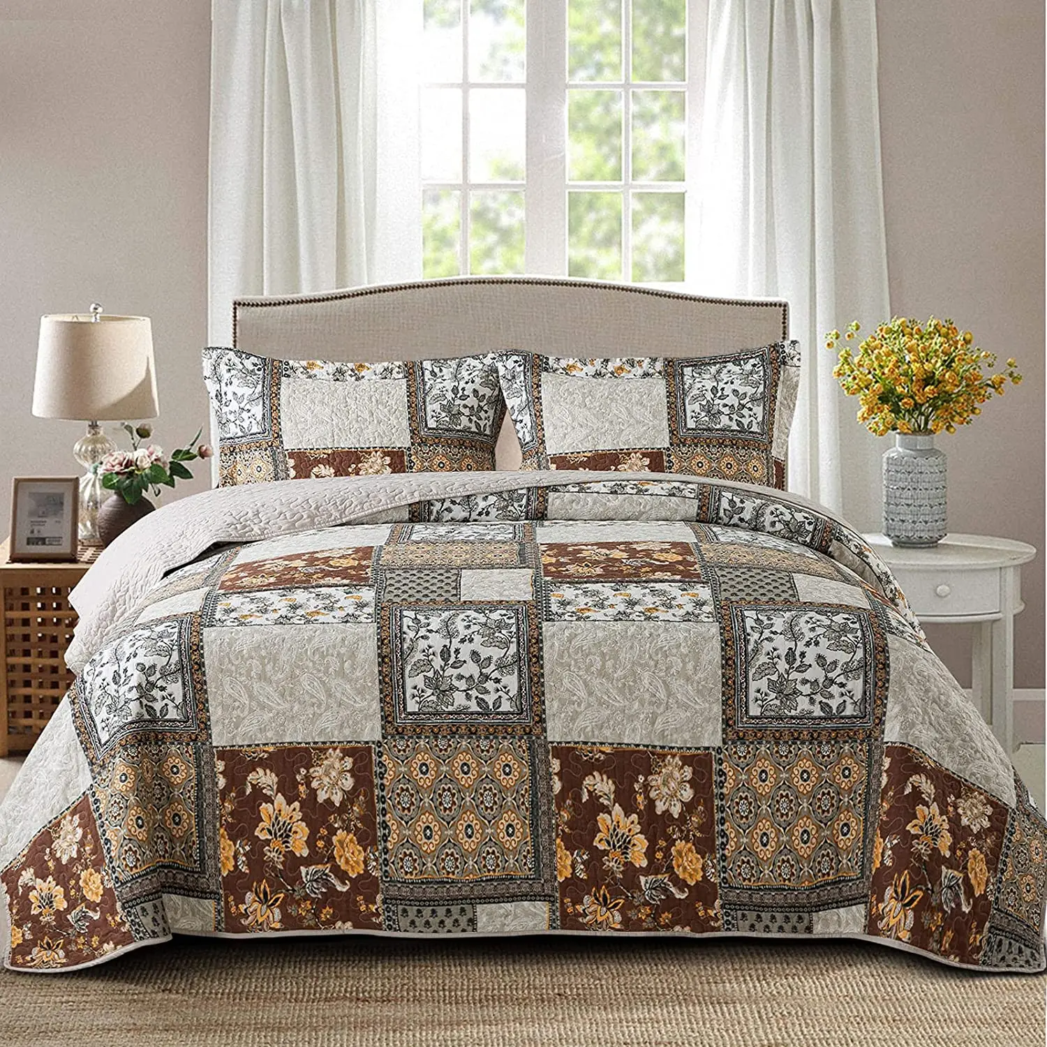 Comfortersets постельные принадлежности Роскошное Одеяло двустороннее стеганое покрывало на кровать набор с 2 наволочки для подушек, хлопок полный королева