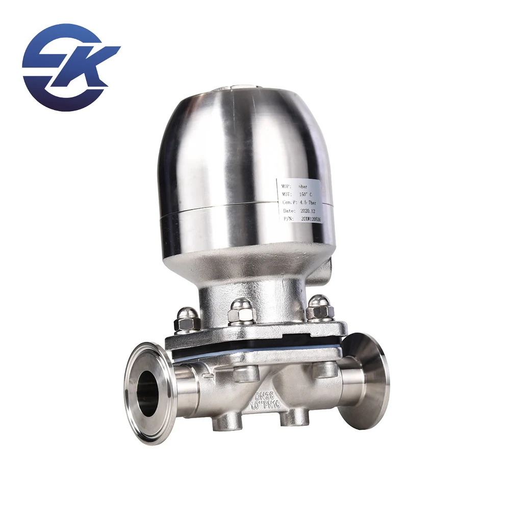 Food Grade Sanitary Chemical beverage medical Industrial Mini Type Pneumatic Stainless Steel Diaphragm Valve