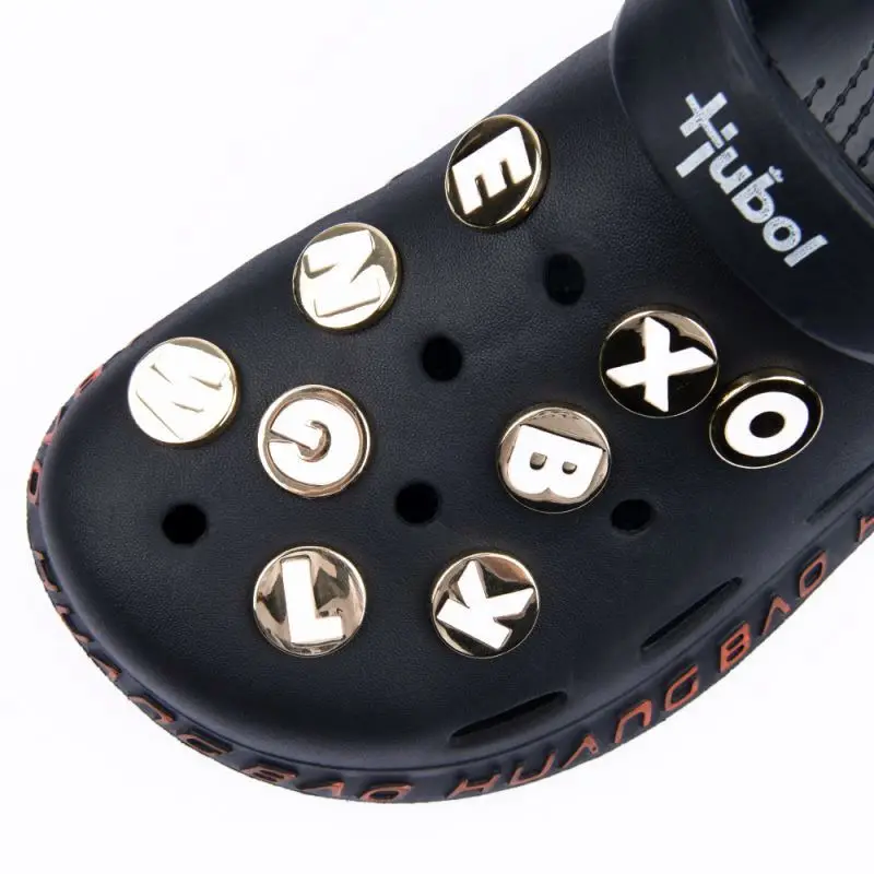 2022 round Custom Designer metal bling colorful letter charms for shoe accessory