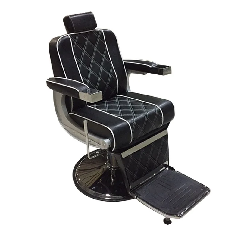 Factory Direct Sale Wholesale Classic Retro Barber Chair Barber Shop Special Stainless Steel Hydraulic Retro Salon Barber Chair