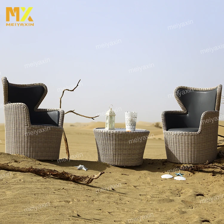 Italian style New design rattan wicker outdoor furniture Aluminum with powder coated lounge set garden sofa for villa and hotel