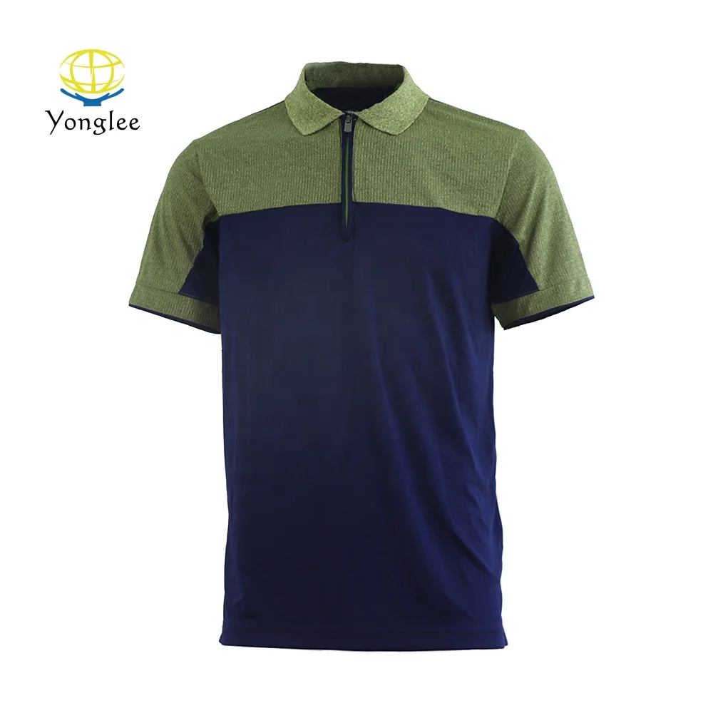 
Cool Feeling Hybrid Short Sleeve 1/4 Zipper Custom Mens Polo Shirt 