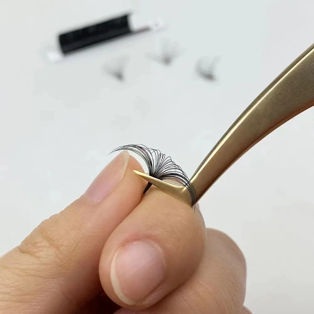 fast fanning volume lash trays easy fan 20mm private label silk lash extensions