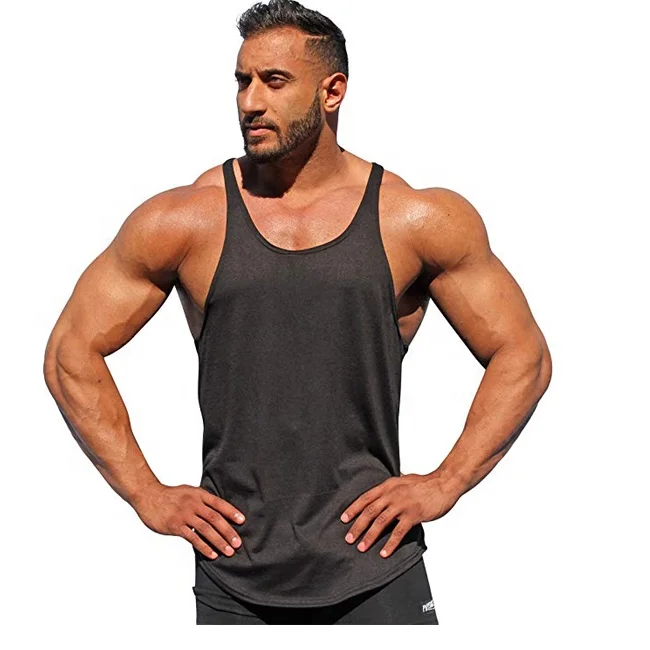 wholesale Custom logo print design Sleeveless men hoodie Tank Top / Sport Fitness tank top