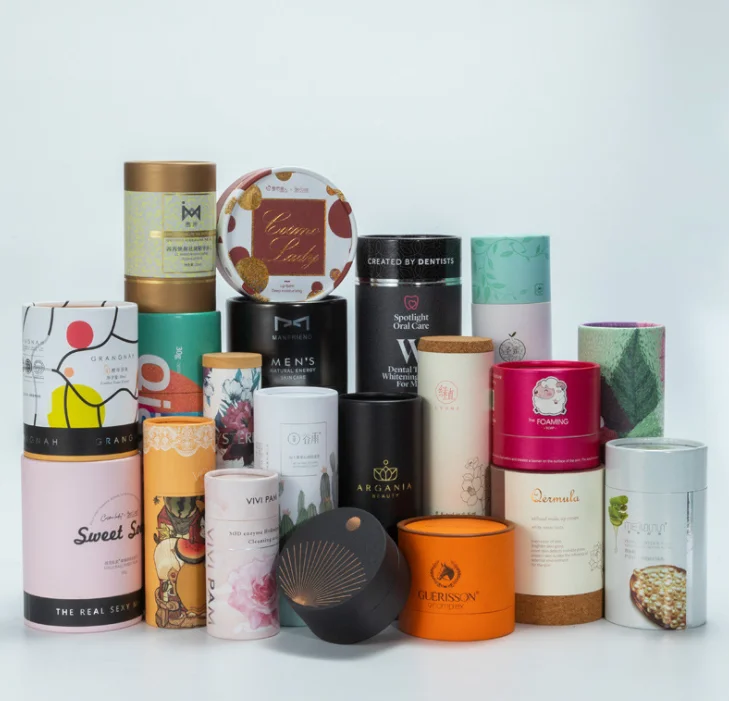 RD оригинальные переработанные печатные Креативные Круглые трубки из крафт-бумаги, упаковка для пищевой упаковки, картонные трубки, бутылки