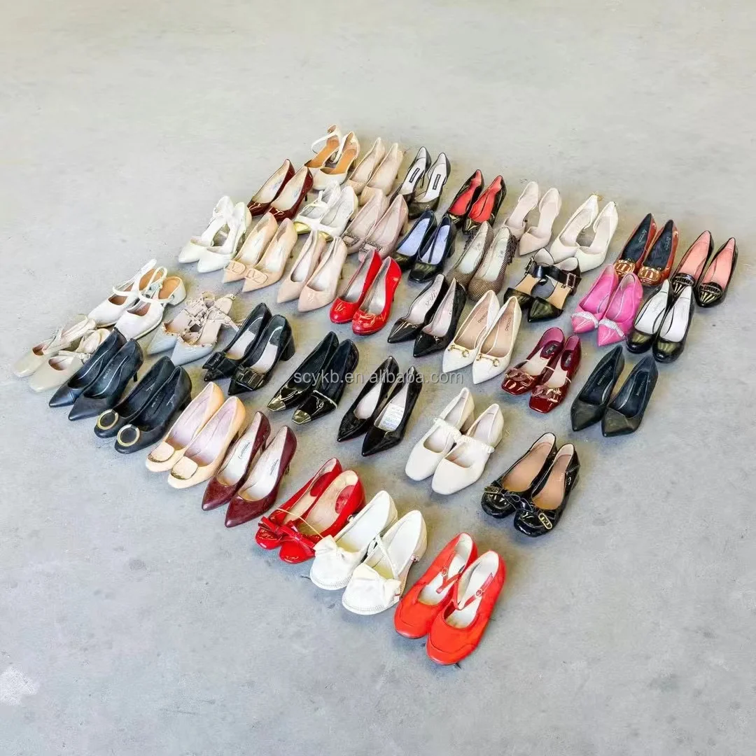 S15 high heel top quality factory wholesale original ukay fashion second hand shoes summer fashion shoes for women