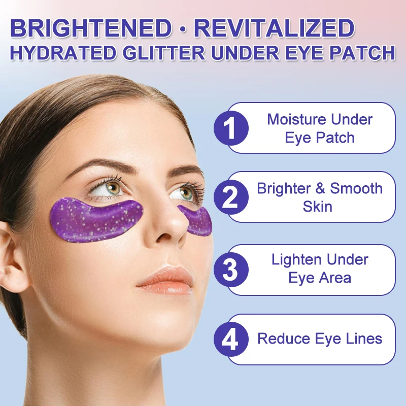 Crystal Pink Gold Eye Mask Dark Circle Hydrogel Eyemask Collagen Gel Brightening Moisturizing Glitter Eye Bag Patch
