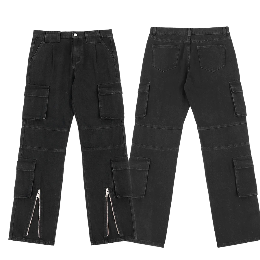 Custom Logo OEM ODM jeans vintage jeans men flare slim fit jeans men stacked denim pants