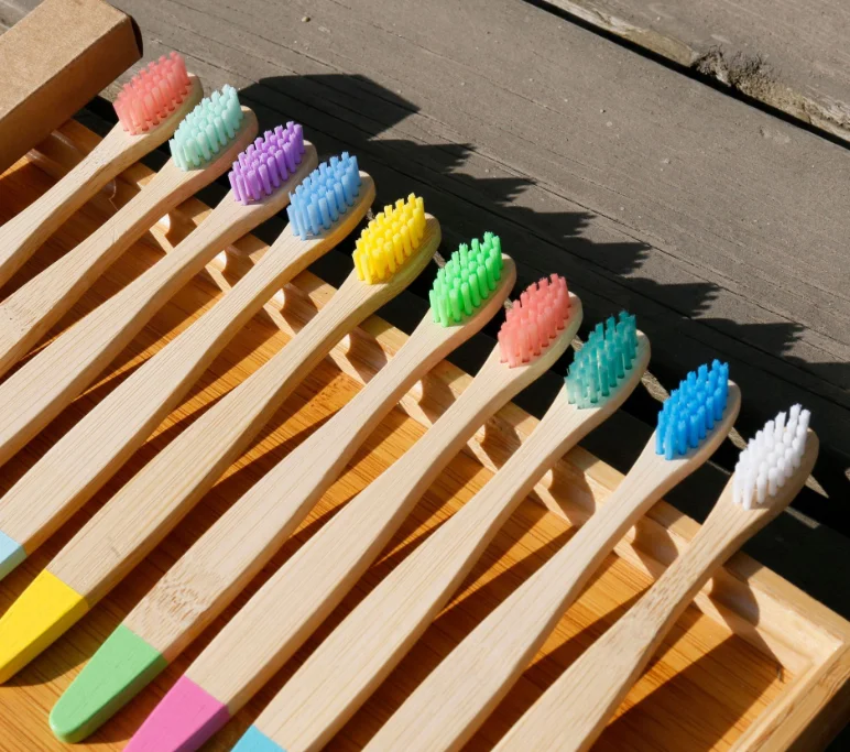 Eco- friendly OEM Kids Bamboo Toothbrush with Customized Logo
