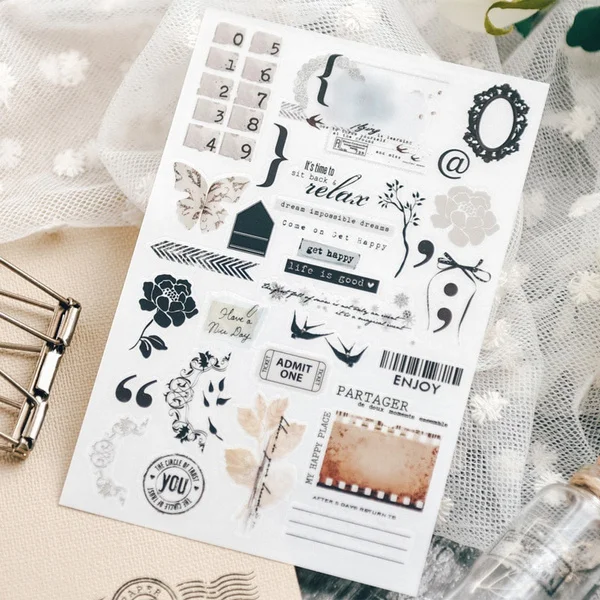 RUB ON Plant Numbers Sticker Scrapbooking Journal Crafts Transfer Stickers DIY Photo Albums Decorative