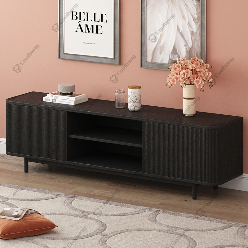 Customizable Wooden Strip Nightstand Minimalist Bed Side Table Rattan Pedestals Bedroom Table Bedside Table