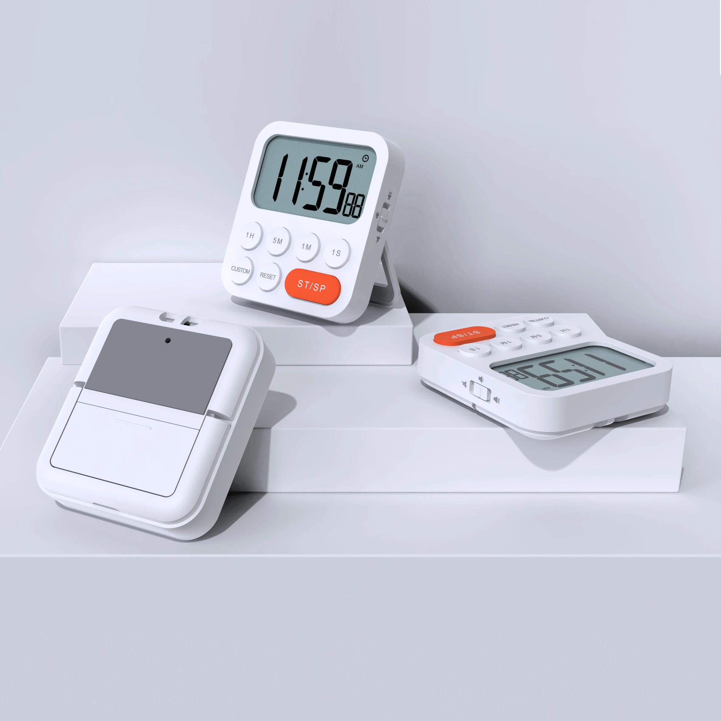 Clock kitchen timer with magnetic suction hot selling LCD digital screen timer with large buttons and easy operation