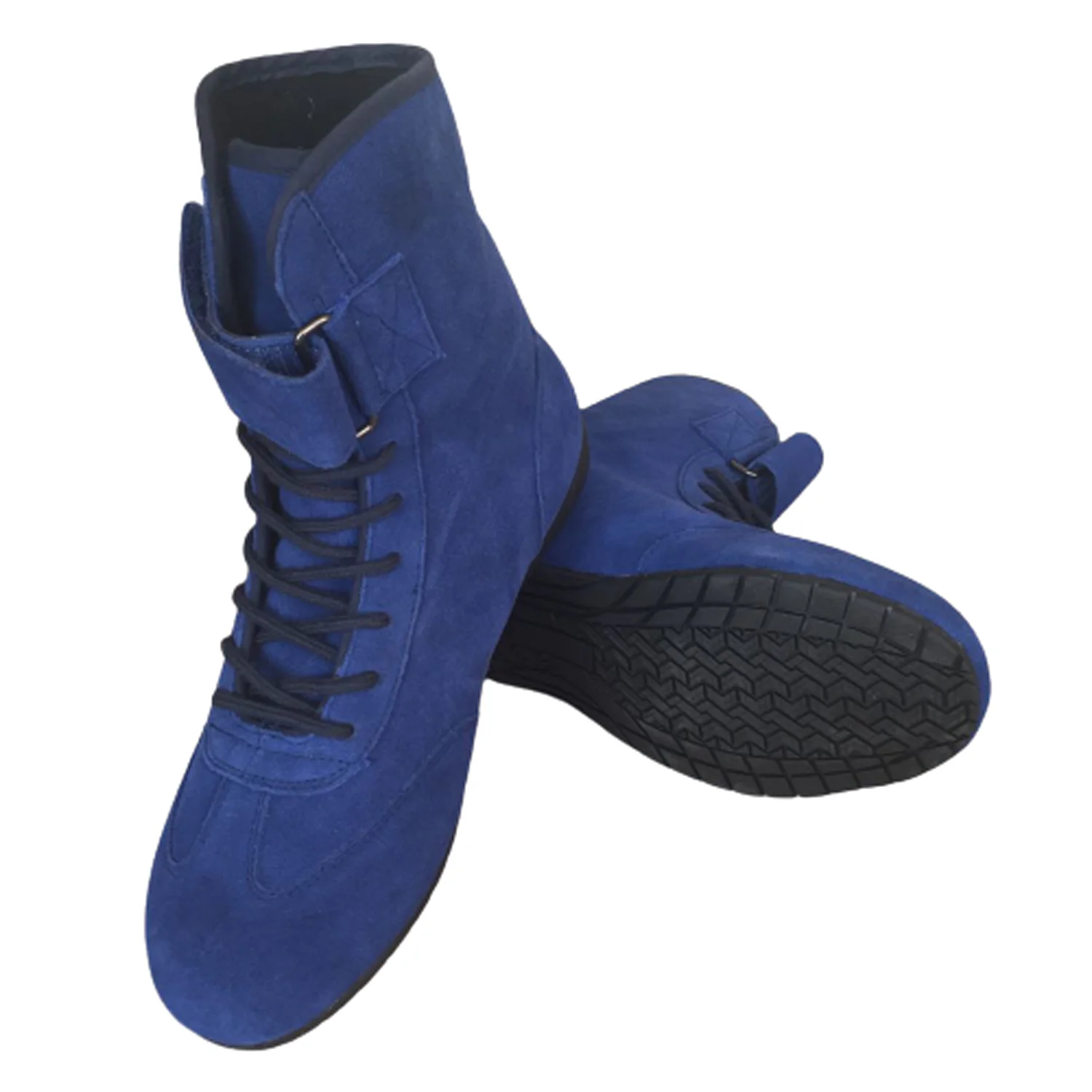 Blue Suede Leather Hi-Cut Customized Logo SFI 3.3 Racing Shoes Driver Safety Gears