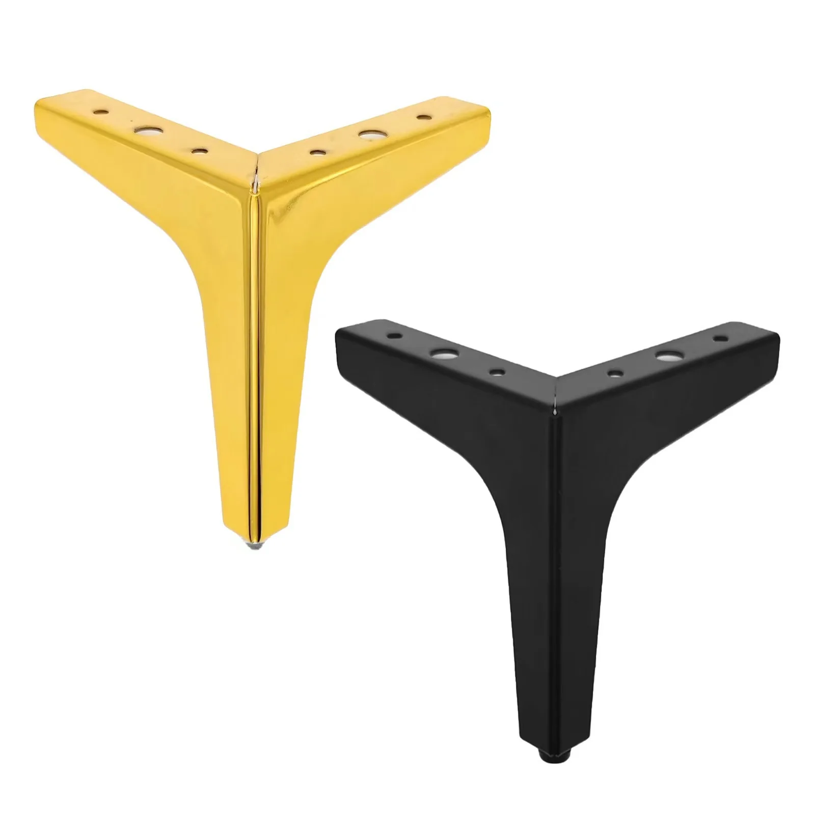 Heavy Duty Triangle Metal Sofa Replacement Legs Golden Trident Furniture Cabinet Legs