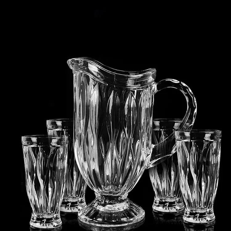 Water pitcher with cups in set Large Brewing Jar Glass Juice Pitcher Juice Jug