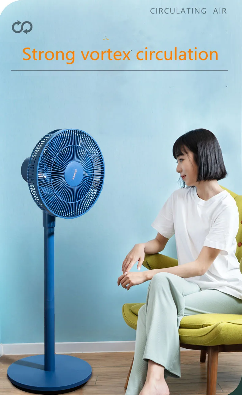 New design  electrical recargable ventilador  voice smart control remote control floor foldable  fan for home