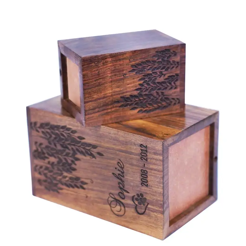 Elegant Rosewood Pet  Dog Cat Urns Ashes Cremation Memorial Keepsake Box Sympathy Gifts for Loved Ones